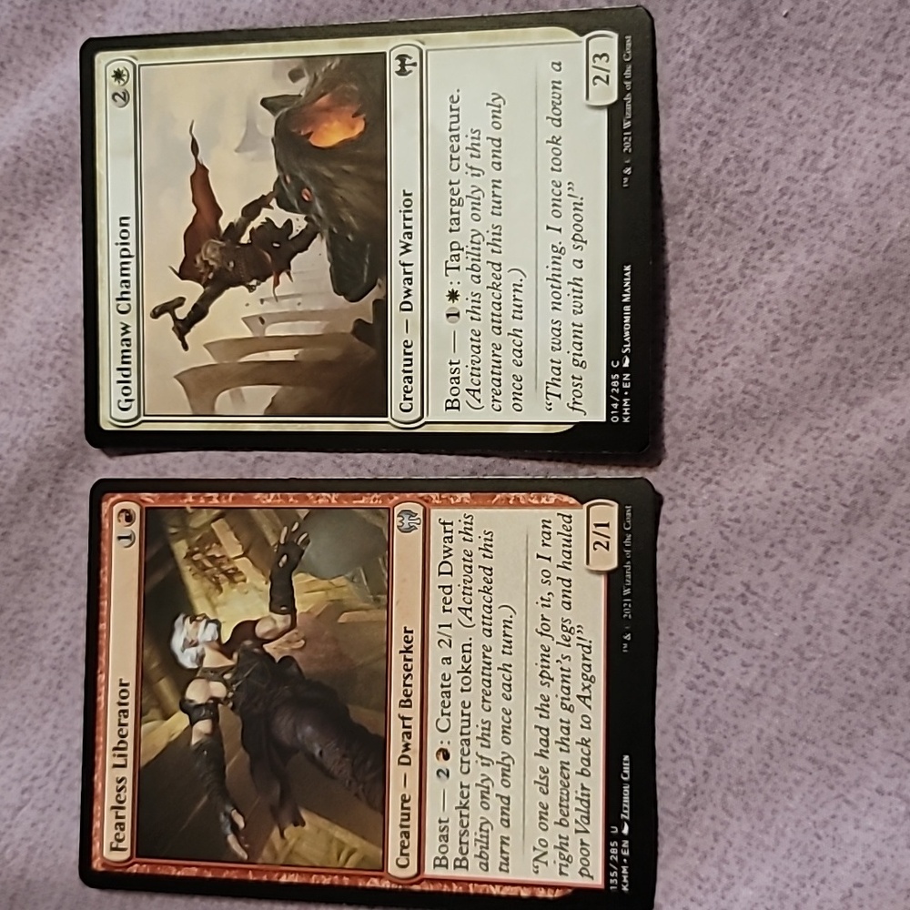 Set of 2 Magic The Gathering (MTG) Creature Dwarf Trading Cards